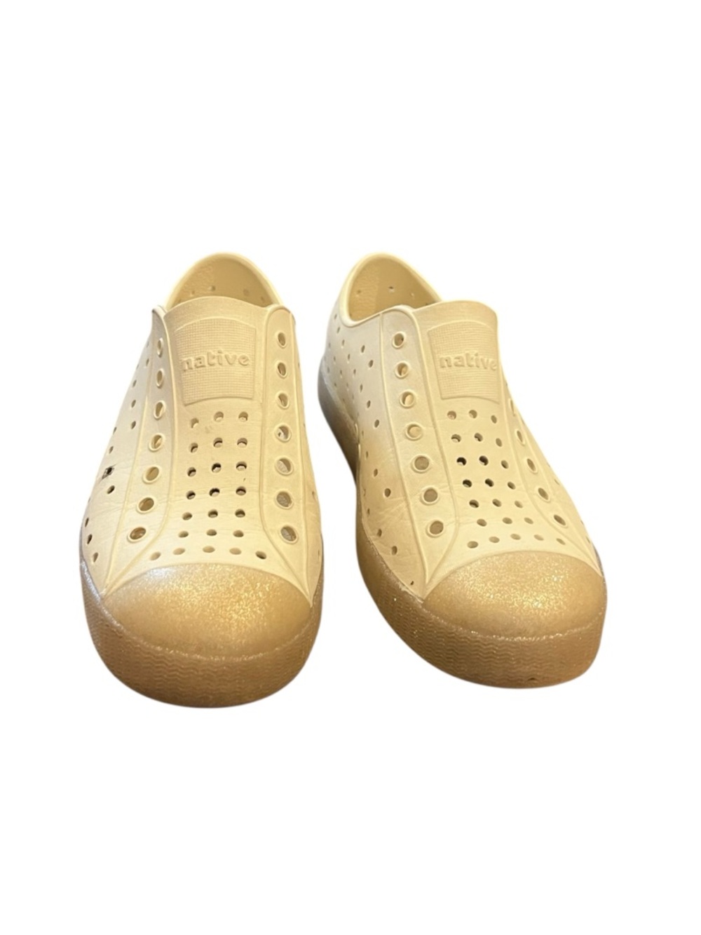 Native white cream gold glitter shoes child Junior 2 j2